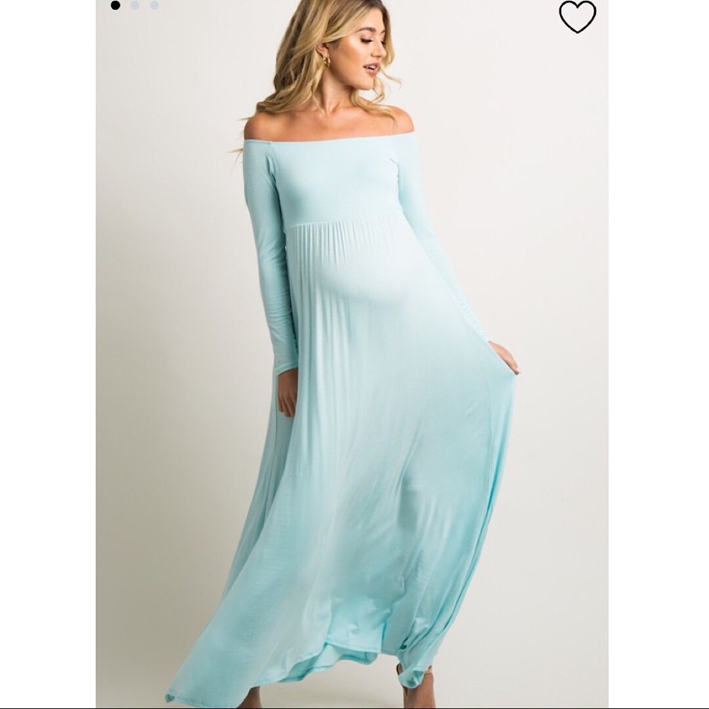 Maternity Baby Blue Flowy Dress